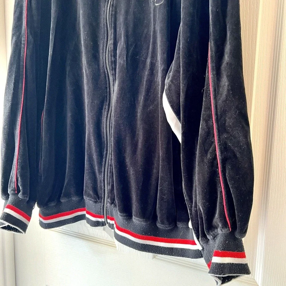 Nike Shaq Men's XL Black White Stripe Full Zip Jacket Track Coat Jumpman Warmup
